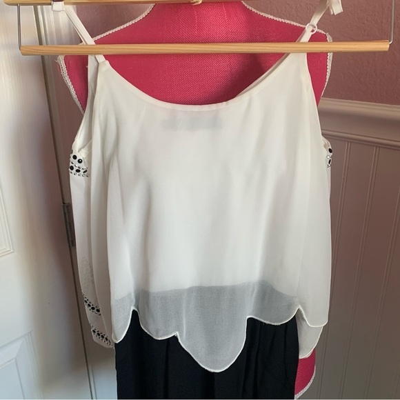 Dressy Romper with Beaded Chiffon Top and Shorts, 2.5” inseam, size S - Picture 6 of 9